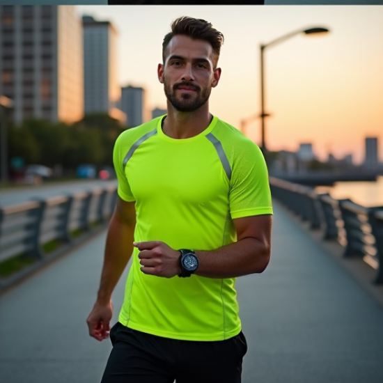 LuminousStride Men's Reflective Running Tee