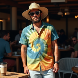 Vibrant Waves Tie-Dye Short Sleeve Shirt