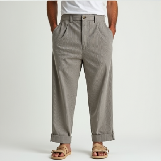 Breezy Seersucker Summer Trousers