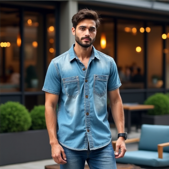 Urban Edge Acid Wash Denim Shirt