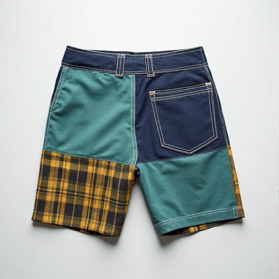 Coastal Breeze Madras Patchwork Shorts