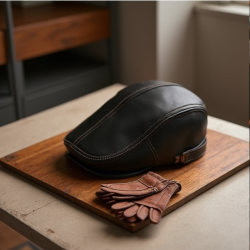 Heritage Leather Driving Cap