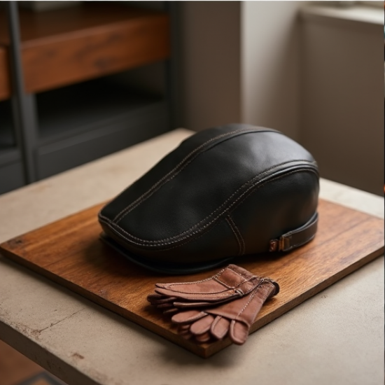 Heritage Leather Driving Cap