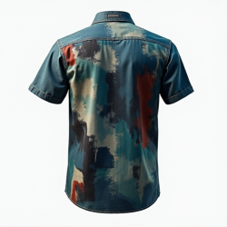 Artistry in Motion: Men's Abstract Print Short Sleeve Shirt