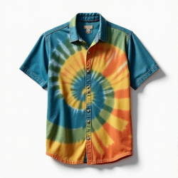 Vibrant Waves Tie-Dye Short Sleeve Shirt