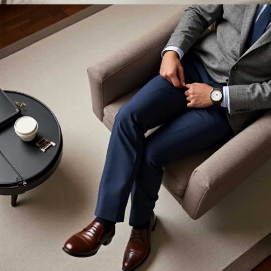 Classic Elegance Men's Wool Suit Pants