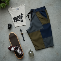 Urban Edge Patchwork Shorts