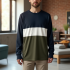 Urban Style Color Block Long Sleeve Tee