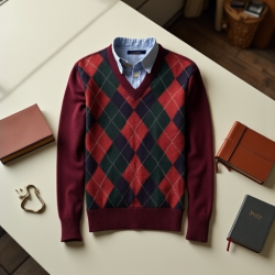 Classic Elegance Argyle Sweater