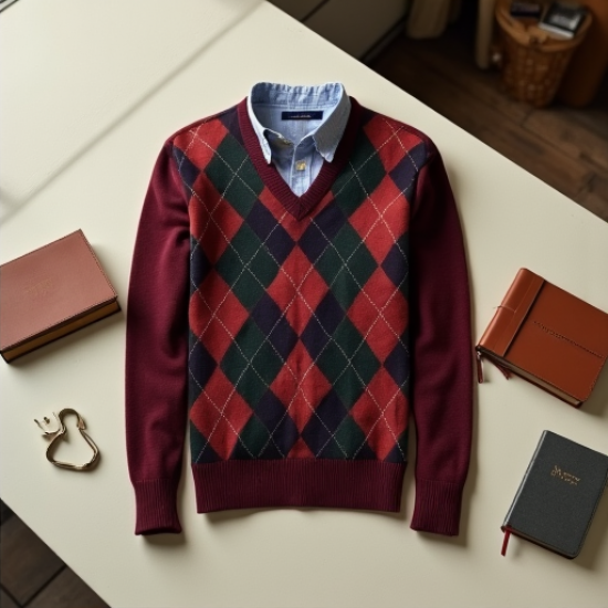 Classic Elegance Argyle Sweater