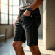 Urban Edge Washed Black Denim Shorts