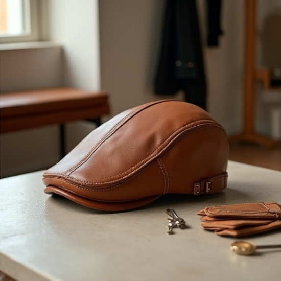 Heritage Leather Driving Cap