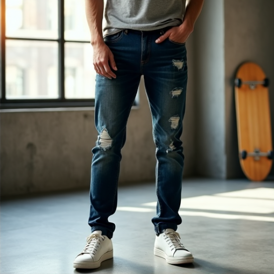 Urban Edge Distressed Ripped Jeans