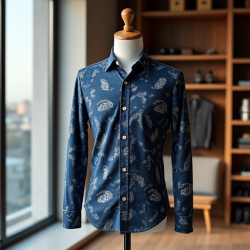 Elysian Vibe Men's Abstract Pattern Dress Shirt