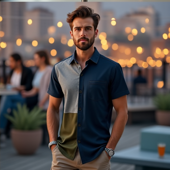 Urban Patchwork Short Sleeve Shirt