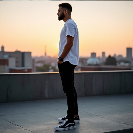 Urban Edge Men's Skinny Fit Black Jeans