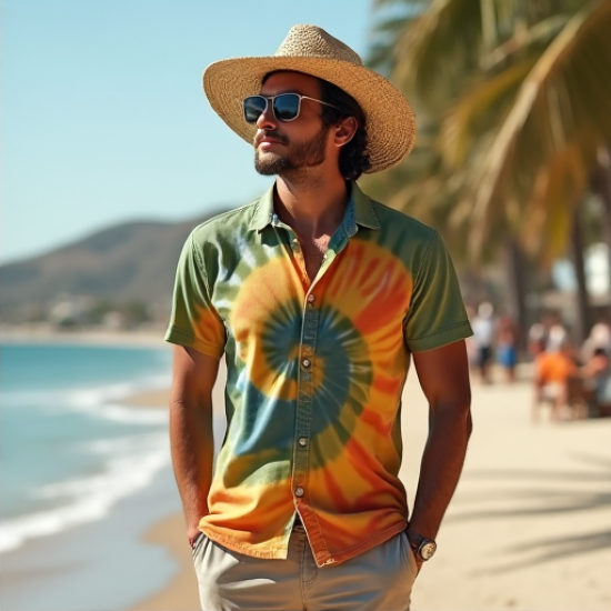 Vibrant Waves Tie-Dye Short Sleeve Shirt