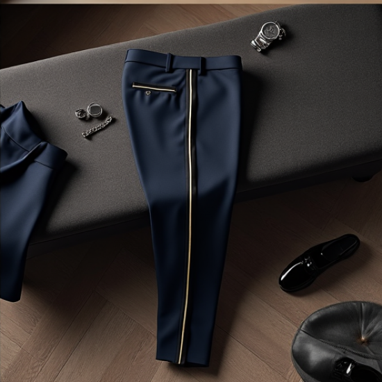 Noble Elegance Tuxedo Pants with Satin Stripe