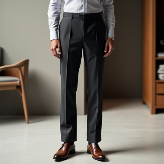 Elegant Ease Men's Pleated Dress Trousers