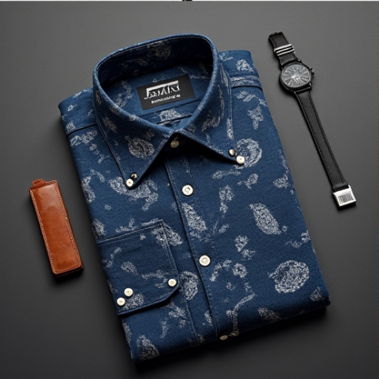 Elysian Vibe Men's Abstract Pattern Dress Shirt