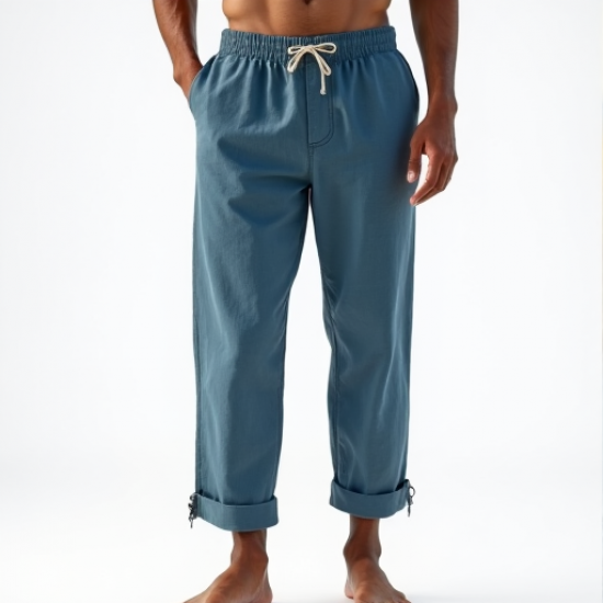Coastal Breeze Men's Linen Drawstring Beach Pants