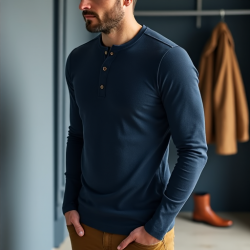 EverWarm Men's Waffle Knit Thermal Henley