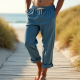 Coastal Breeze Men's Linen Drawstring Beach Pants
