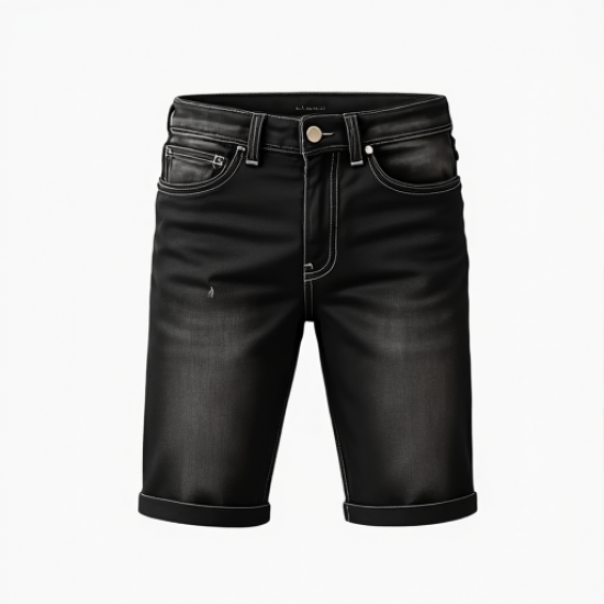 Urban Edge Washed Black Denim Shorts