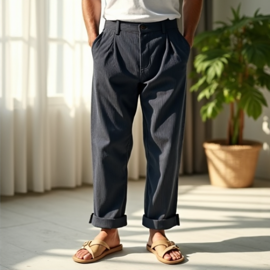 Breezy Seersucker Summer Trousers