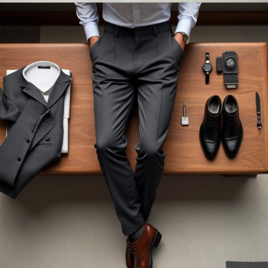 Elegant Ease Men's Pleated Dress Trousers