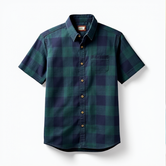 Classic Summer Madras Plaid Short Sleeve Shirt