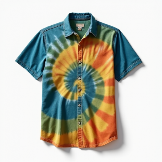 Vibrant Waves Tie-Dye Short Sleeve Shirt
