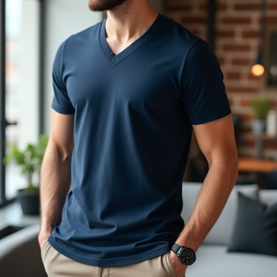 Urban Elegance Slim Fit V-Neck T-Shirt