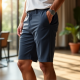 Urban Comfort Flat-Front Shorts