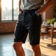 Urban Edge Frayed Hem Denim Shorts