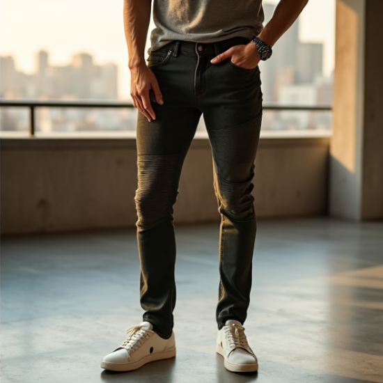 Urban Edge Stacked Skinny Moto Jeans