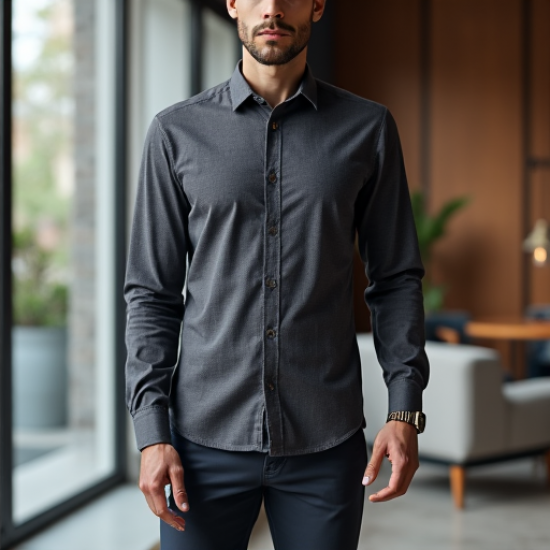 Geometric Elegance Button-Up Shirt