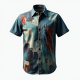 Artistry in Motion: Men's Abstract Print Short Sleeve Shirt