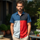 Vibrant Color Block Short Sleeve Shirt