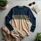 Urban Style Color Block Long Sleeve Tee