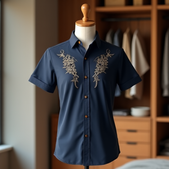 Embroidered Elegance Casual Shirt