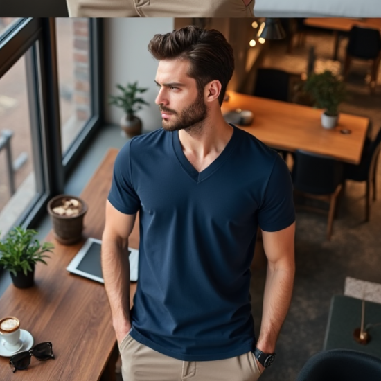 Urban Elegance Slim Fit V-Neck T-Shirt