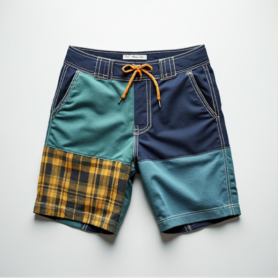 Coastal Breeze Madras Patchwork Shorts